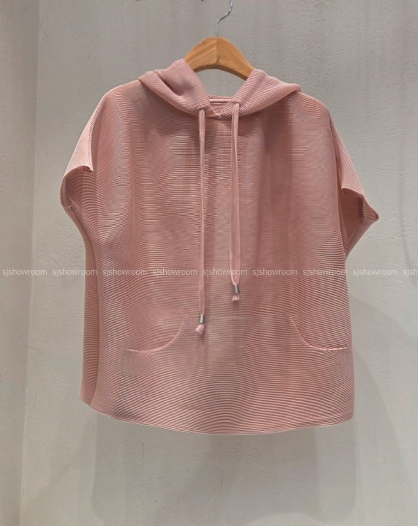 🏺✨ 플리츠 후드 반팔 티셔츠[긴팔보다 조금 작고 짧아요] │ Effortless Pleats Hoodie Tee │ 77까지 여유핏 데일리 플리츠 탑