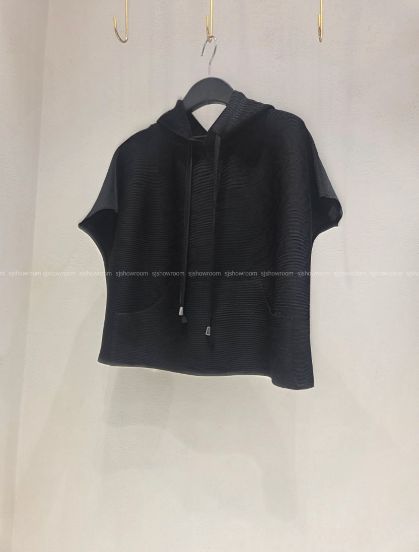 🏺✨ 플리츠 후드 반팔 티셔츠[긴팔보다 조금 작고 짧아요] │ Effortless Pleats Hoodie Tee │ 77까지 여유핏 데일리 플리츠 탑