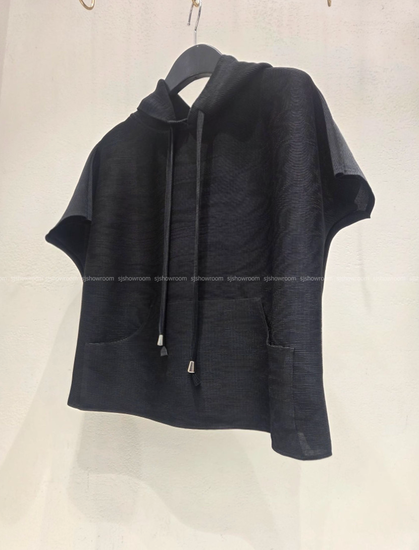 🏺✨ 플리츠 후드 반팔 티셔츠[긴팔보다 조금 작고 짧아요] │ Effortless Pleats Hoodie Tee │ 77까지 여유핏 데일리 플리츠 탑