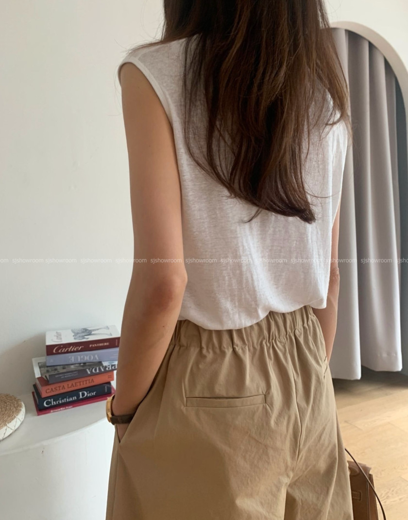 ✨🖤 [66-77초반까지 가능] [데일리템]럭키룸 핀턱 9부 쌍침 와이드팬츠 │ Luckyroom Pintuck Double Stitch Wide Pants