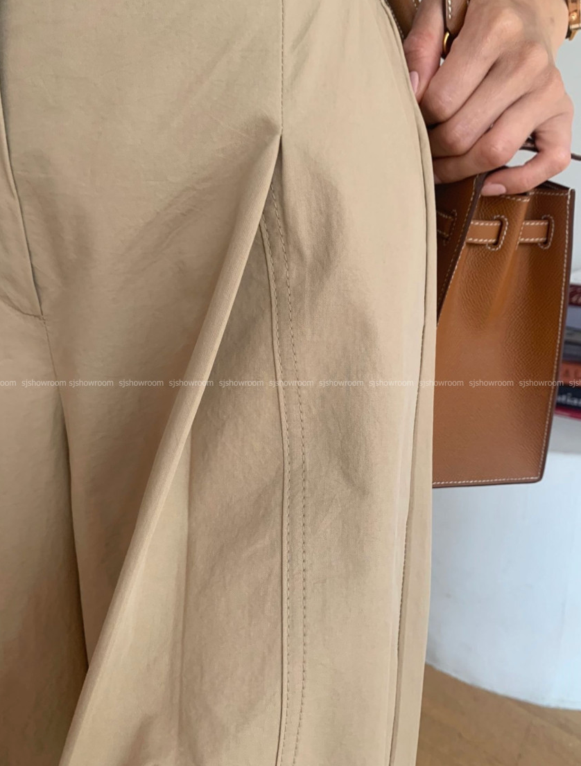 ✨🖤 [66-77초반까지 가능] [데일리템]럭키룸 핀턱 9부 쌍침 와이드팬츠 │ Luckyroom Pintuck Double Stitch Wide Pants