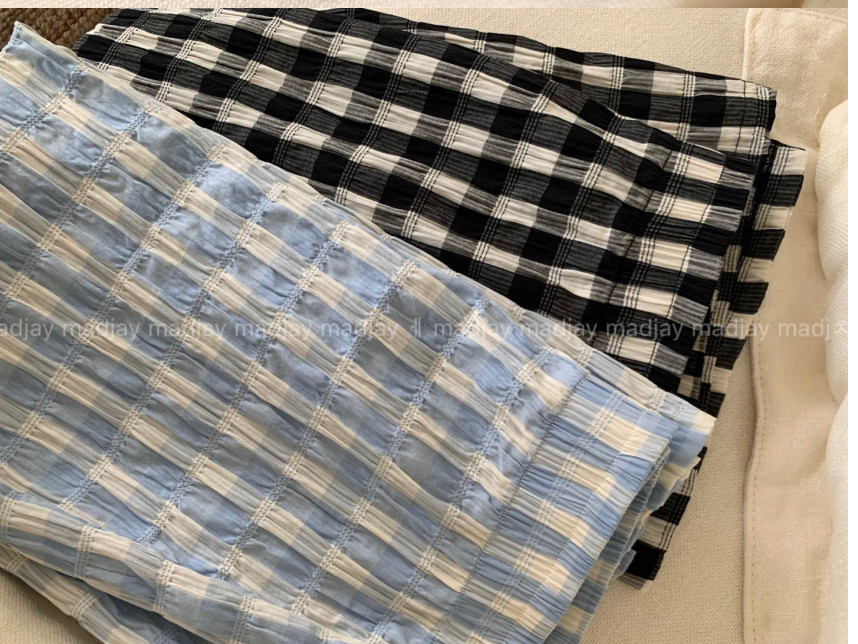🖤🌿 럭키룸 레이첼 체크 일자 스커트 │ Lucky Room Rachel Check Straight Skirt │ Easy Chic Daily Skirt
