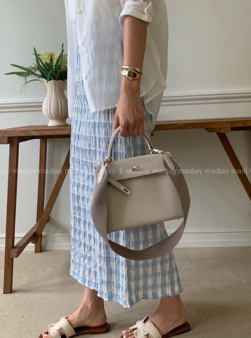 🖤🌿 럭키룸 레이첼 체크 일자 스커트 │ Lucky Room Rachel Check Straight Skirt │ Easy Chic Daily Skirt