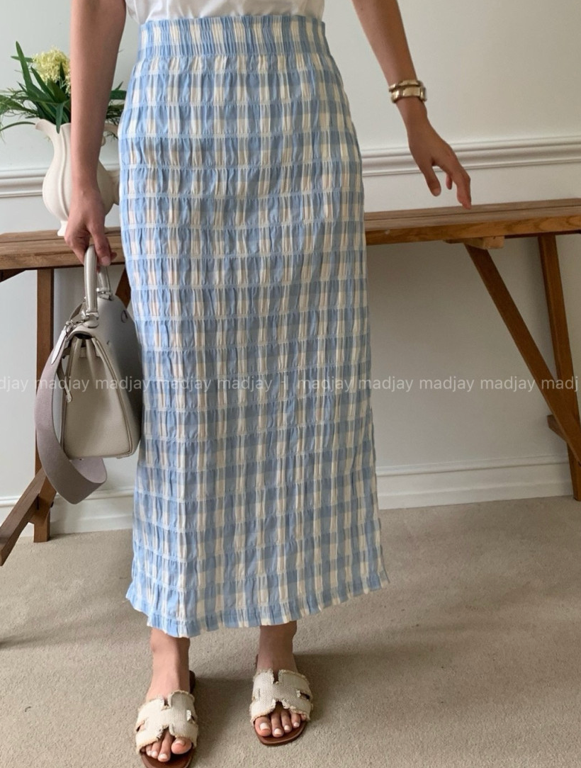 🖤🌿 럭키룸 레이첼 체크 일자 스커트 │ Lucky Room Rachel Check Straight Skirt │ Easy Chic Daily Skirt