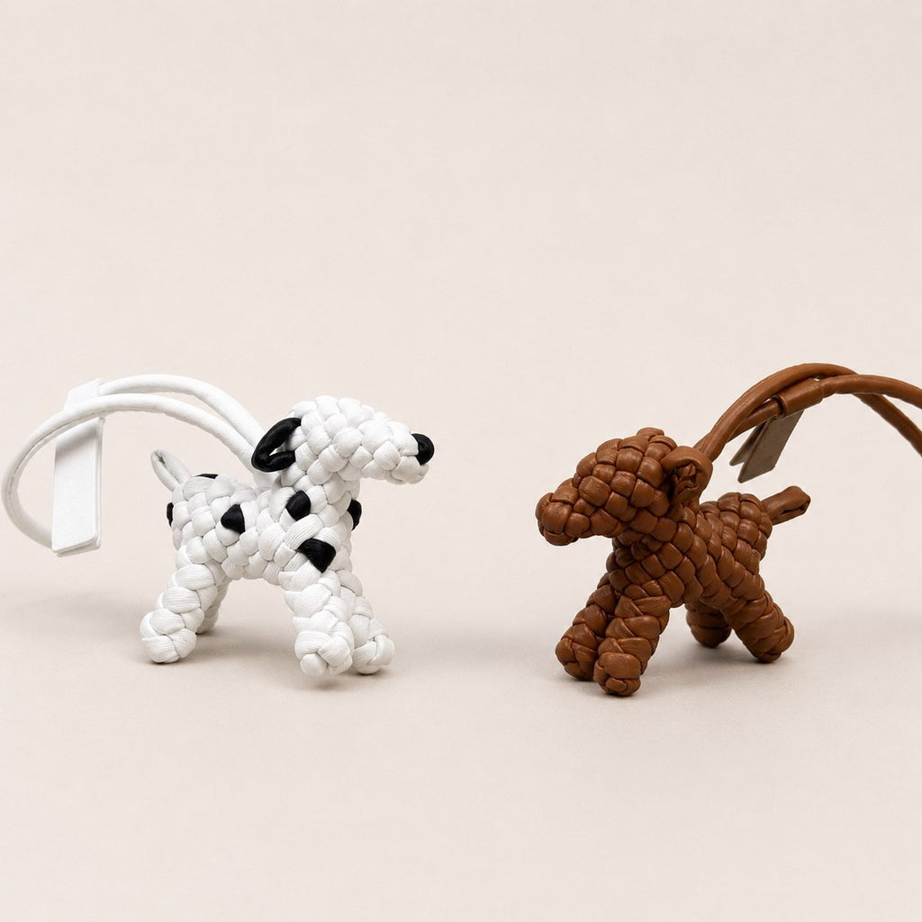 🐶 [보테 스타일·위빙] 위빙 도그 백참 | Woven Dog Bag Charm PU