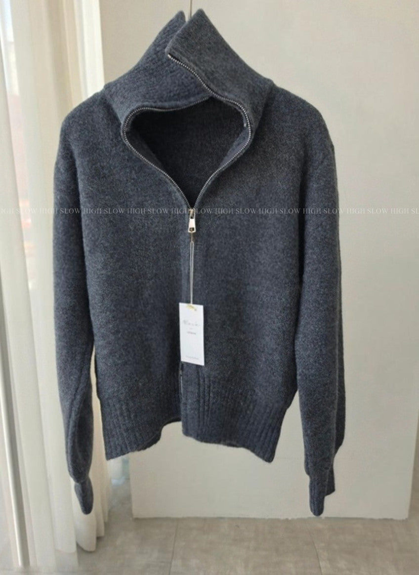 🧶 [로제ROSE] 포근한 라운지 집업 니트 & 와이드 팬츠 세트 | Cozy Knit Zip-Up & Wide Pants Set