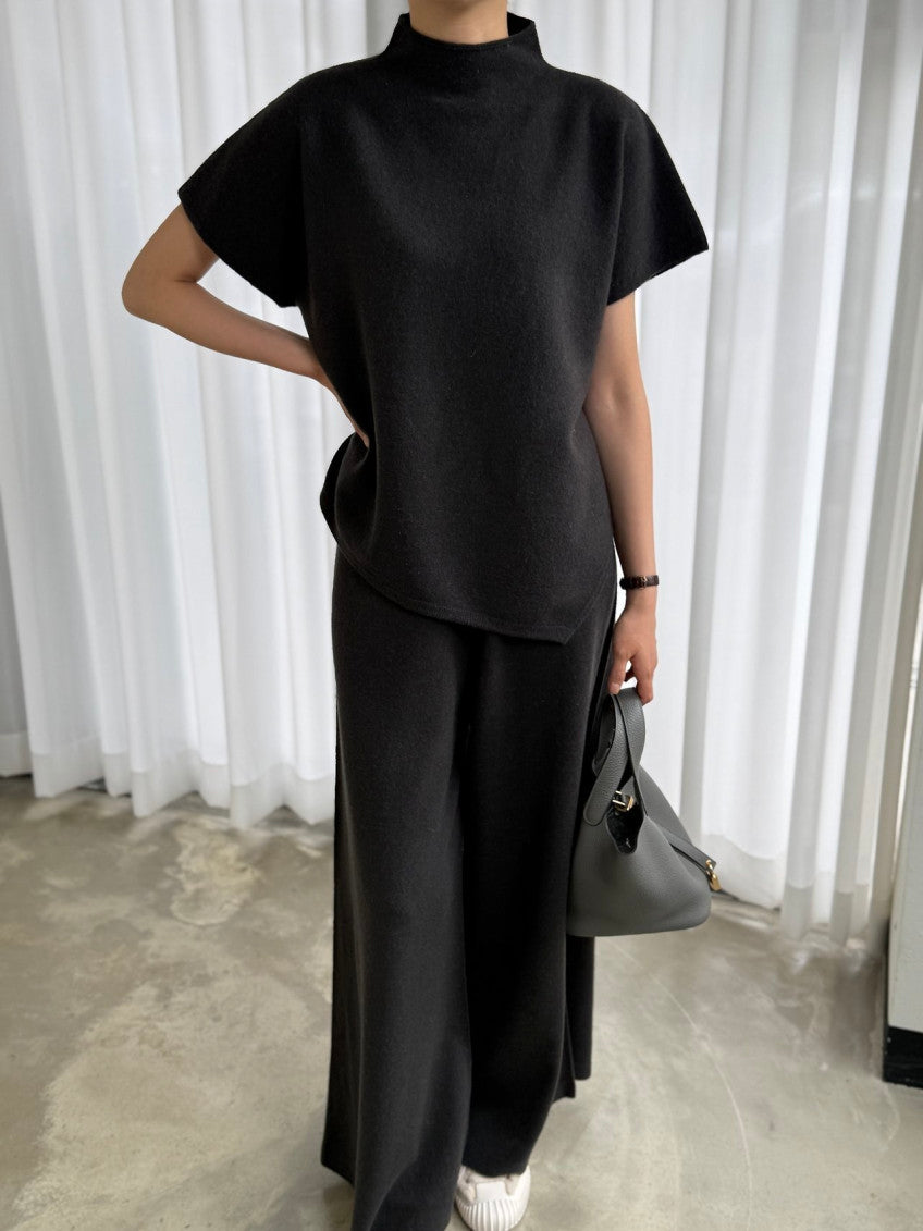 ✨ [PREMIUM LINE] 미네르바 홀가먼트 사이드 슬릿 모크넥 탑 | Minerva Wholegarment Side Slit Mock Neck Top