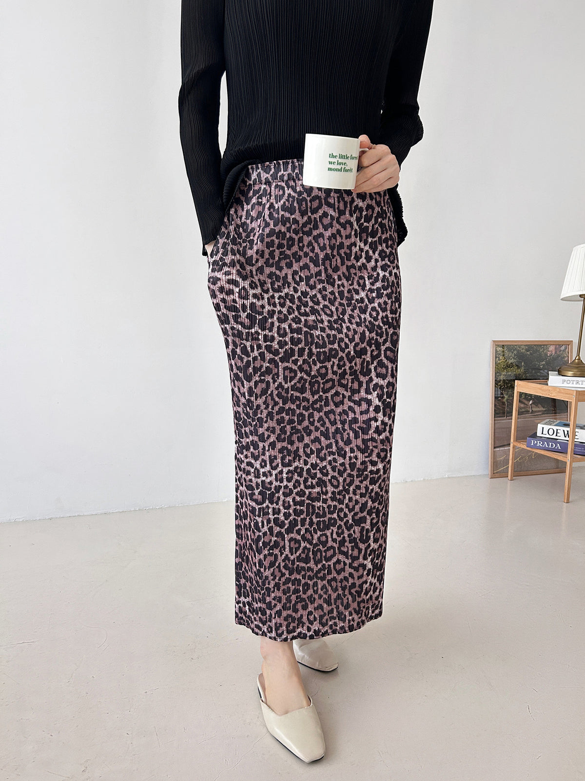 🐆 [플리츠] 레오파드 롱 스커트 | Pleated Leopard Long Skirt