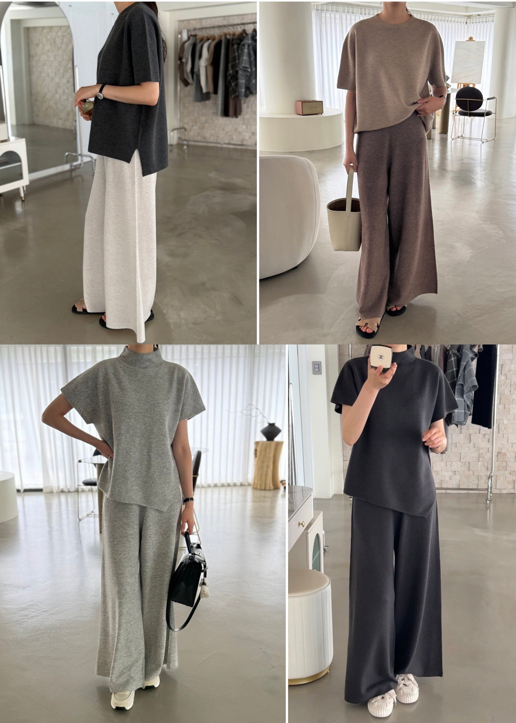 ✨ [PREMIUM LINE] 미네르바 캐시울 루즈핏 홀가먼트 울 100% 와이드 니트 팬츠 | Premium Wholegarment 100% Wool Wide Knit Pants