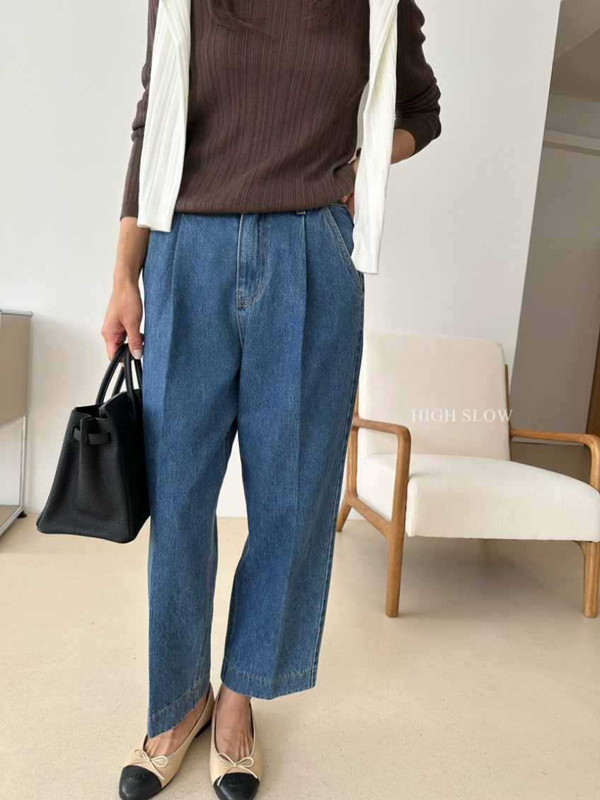 👖 카인드 미니 핀턱 데님 팬츠 | Kind Mini Pintuck Denim Pants