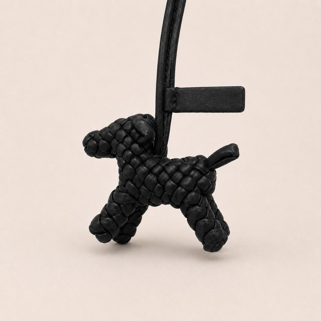 🐶 [보테 스타일·위빙] 위빙 도그 백참 | Woven Dog Bag Charm PU