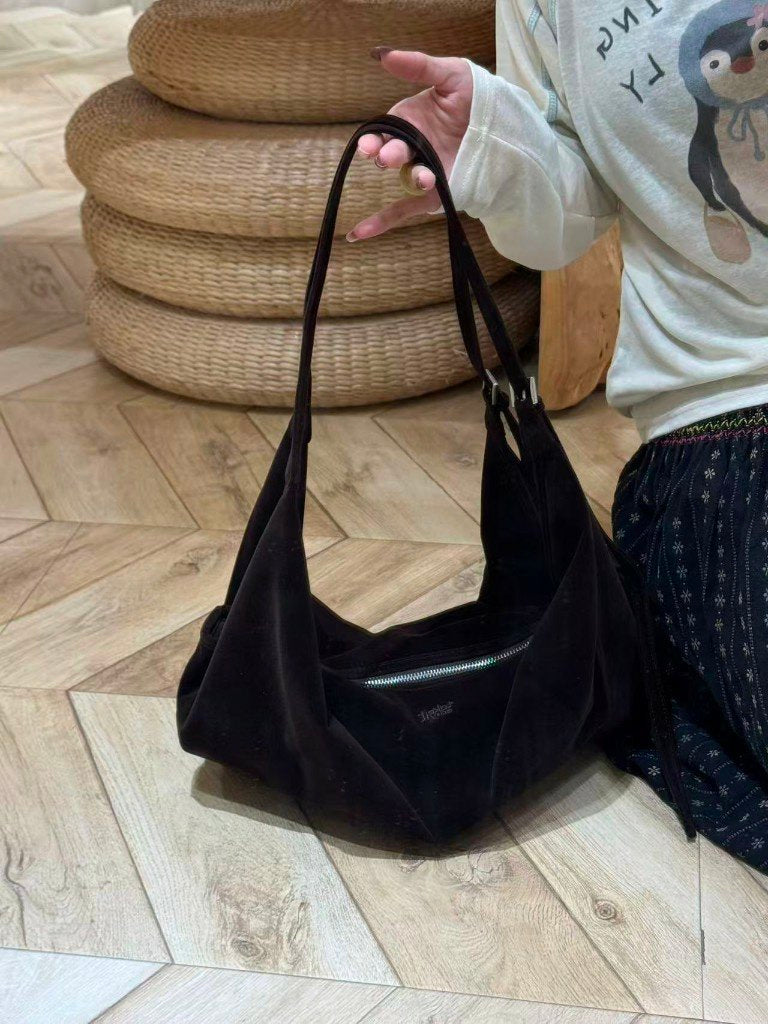 👜 [7컬러 가을 벨벳] 소프트 드레이프 빅 숄더 & 크로스백 | Crepey Velvet Soft Drape Shoulder & Crossbody Bag