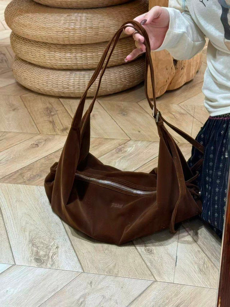 👜 [7컬러 가을 벨벳] 소프트 드레이프 빅 숄더 & 크로스백 | Crepey Velvet Soft Drape Shoulder & Crossbody Bag