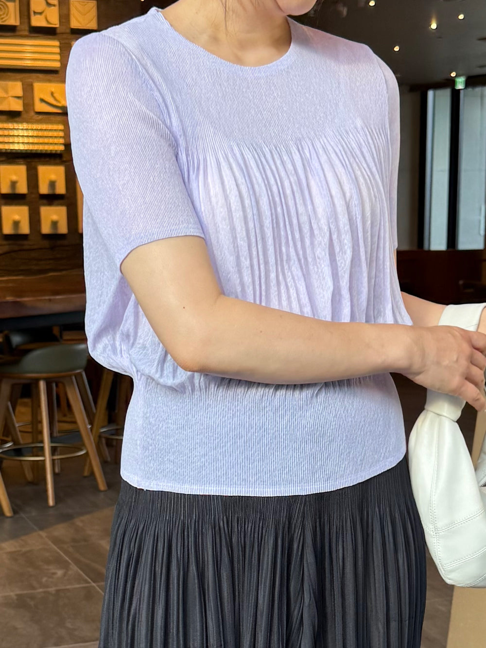 ✨🌿 ❄️셔링 쿨 플리츠 탑 블라우스 │ Shirring Cool Pleats Top Blouse │ Ultra-Light Summer Pleats Tee