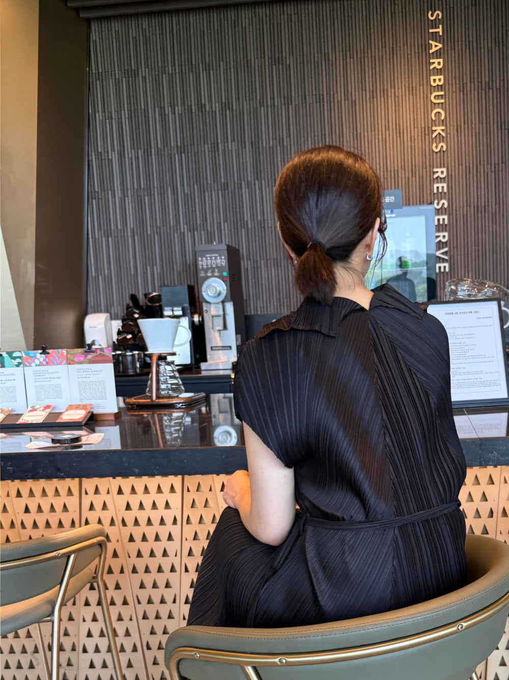 ✨ [88까지 가능] 프리미엄 카라 루즈핏 플리츠 롱원피스 · 고급 플리츠 원단 · 허리끈 조절 · 체형커버 · 우아한 A라인 · 교회룩 · 모임룩 · 하객룩 · 여행룩 | Premium Collar Pleated Long Dress