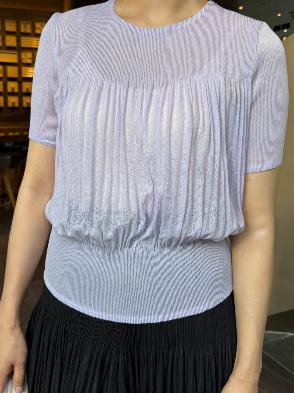 ✨🌿 ❄️셔링 쿨 플리츠 탑 블라우스 │ Shirring Cool Pleats Top Blouse │ Ultra-Light Summer Pleats Tee