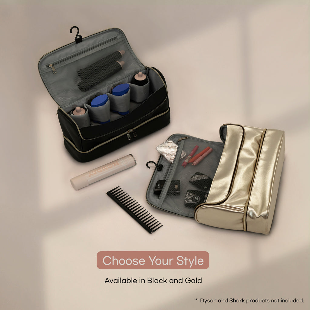 다이슨 에어랩 케이스(검정)/ Travel Case for Dyson Airwrap(Black) – Double-Layer Organizer