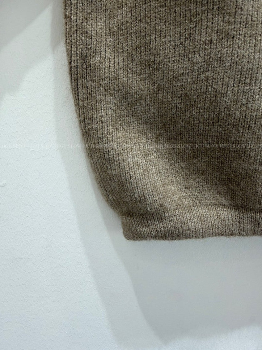 🧶 터틀하이넥 니트 베스트 & 와이드 팬츠 세트 | Turtleneck Knit Vest & Wide Pants Set