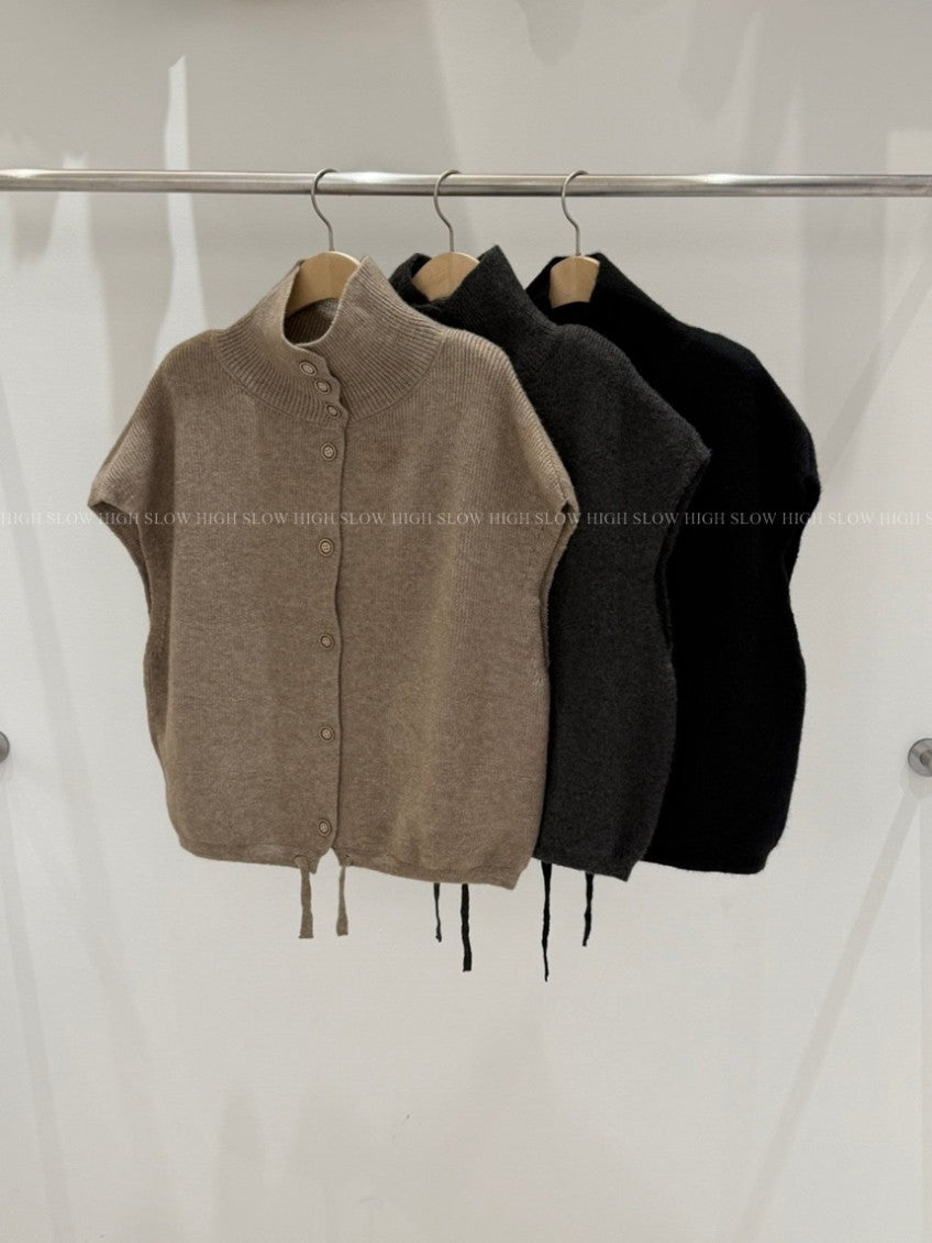🧶 터틀하이넥 니트 베스트 & 와이드 팬츠 세트 | Turtleneck Knit Vest & Wide Pants Set