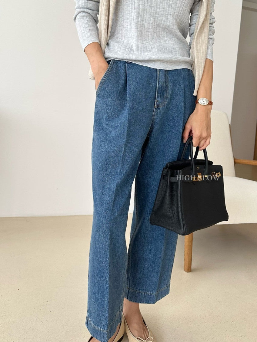 👖 카인드 미니 핀턱 데님 팬츠 | Kind Mini Pintuck Denim Pants