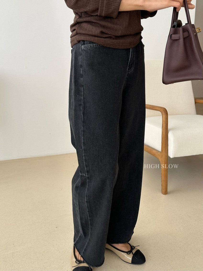 👖 카인드 굿럭 먹청 데님 | Kind Good Luck Washed Black Denim