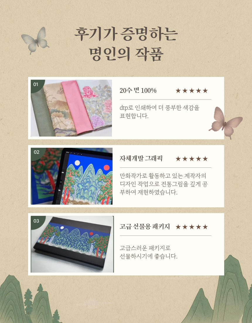 🇰🇷궁중화원 궁중화 일월오봉도 앞치마 Royal Palace Ilwolobongdo Apron