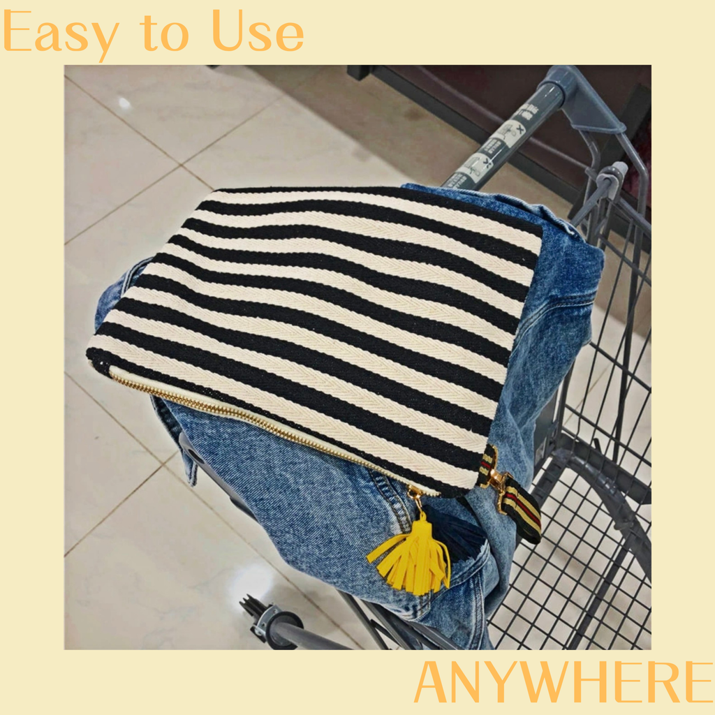 멀티 메이크업 파우치(노랑) / Striped Canvas Multi Pouch(Yellow) – Makeup · Travel · Everyday Organizer