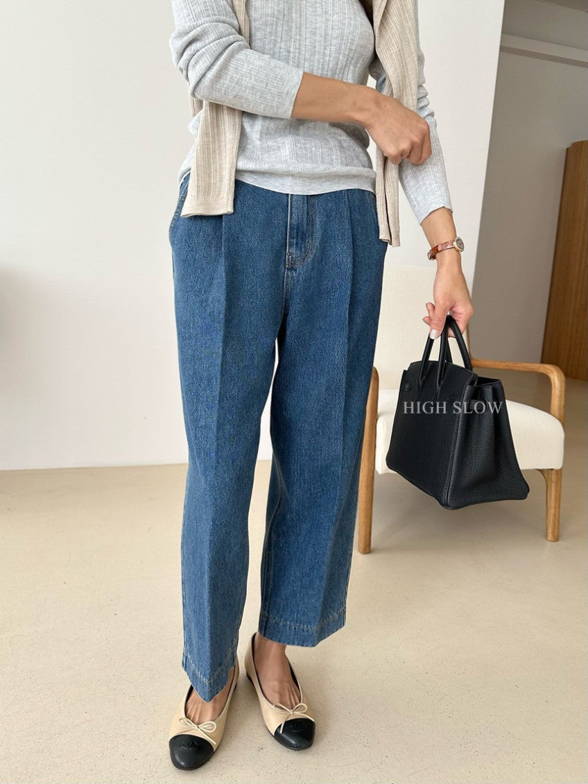 👖 카인드 미니 핀턱 데님 팬츠 | Kind Mini Pintuck Denim Pants