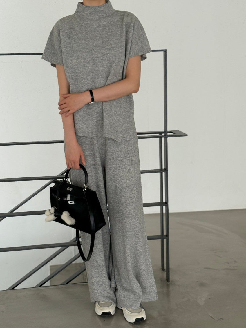✨ [PREMIUM LINE] 미네르바 홀가먼트 사이드 슬릿 모크넥 탑 | Minerva Wholegarment Side Slit Mock Neck Top