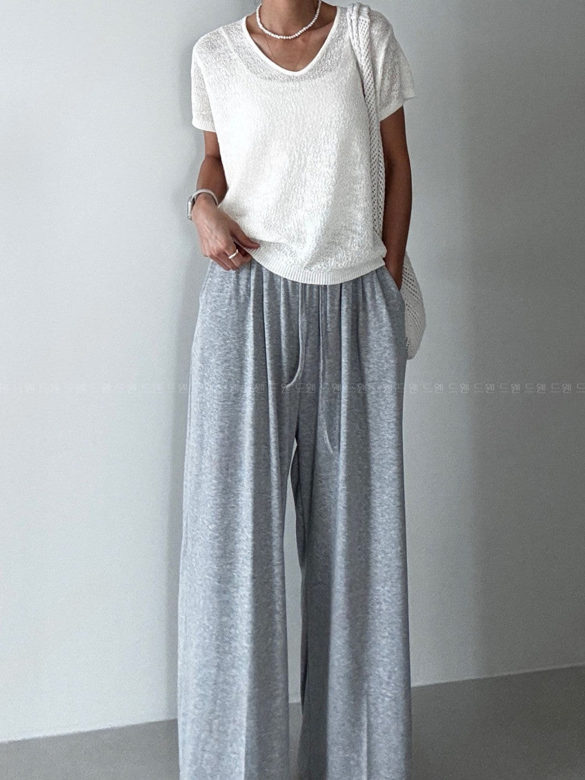 👖 [리플] 차르르 핀턱 와이드 루즈핏 데일리 트레이닝 팬츠 | Soft Flow Pintuck Wide Training Pants