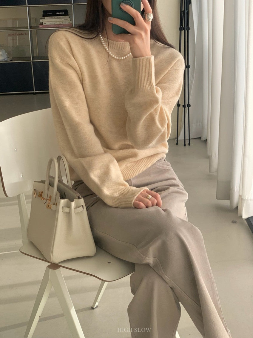 🧶 [프리미엄 라인] 슈퍼파인 메리노울 100% 홀가먼트 루즈핏 니트 | Premium Superfine Merino Wool Wholegarment Knit
