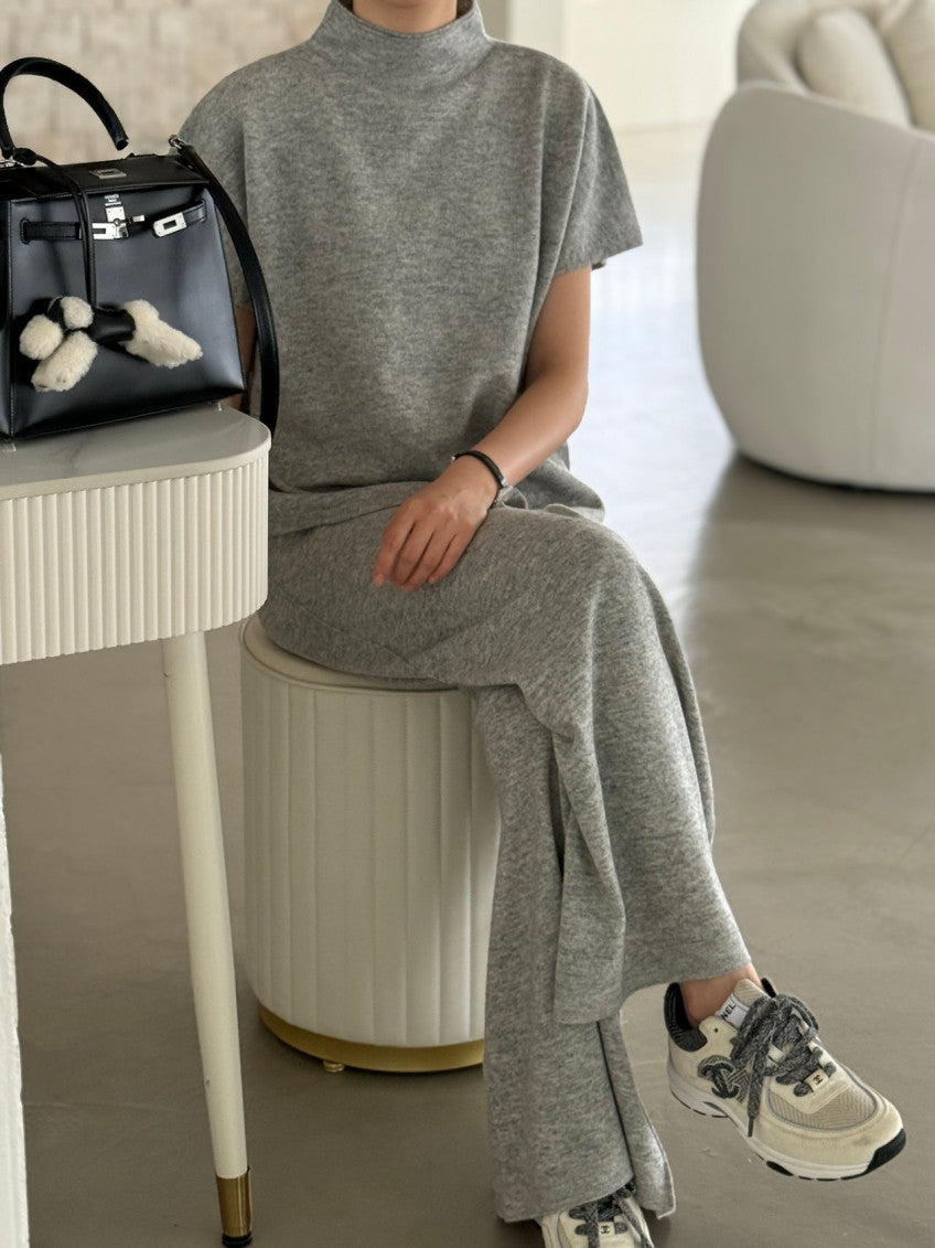 ✨ [PREMIUM LINE] 미네르바 홀가먼트 사이드 슬릿 모크넥 탑 | Minerva Wholegarment Side Slit Mock Neck Top