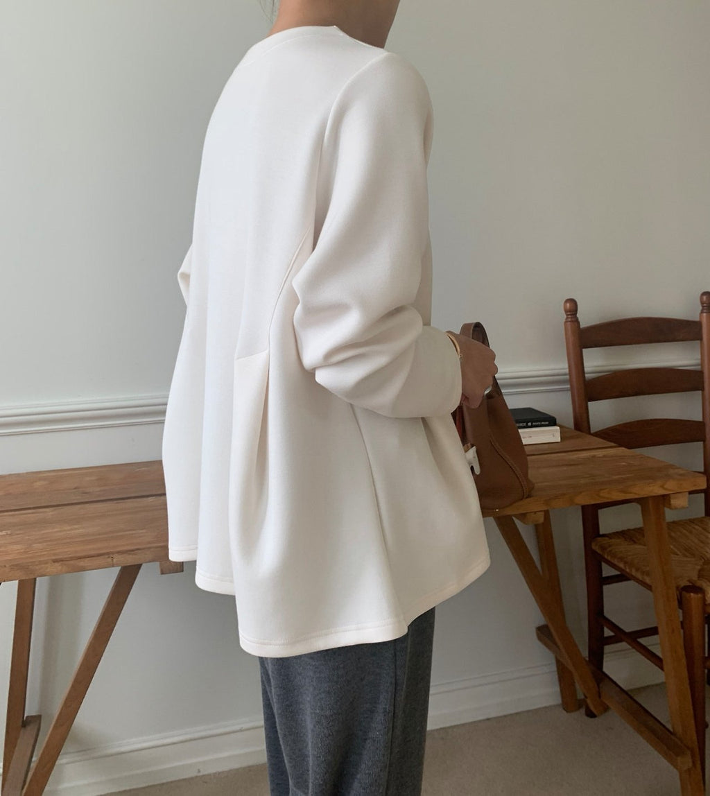 🖤 [럭키룸 라인이 예쁜 분또] 사이드 다트 A라인 긴팔 티셔츠 | Soft Structured Dart A-Line Long Sleeve Top