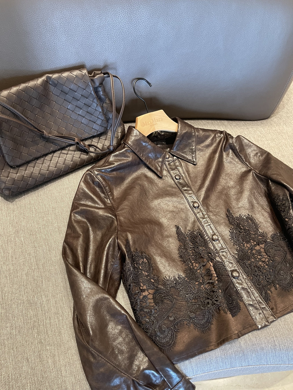 [프리미엄 고가 라인]🖤 청담동 며느리룩[PREMIUM] 100% 리얼 양가죽 레이스 셔츠 자켓 | Premium Lambskin Lace Shirt Jacket