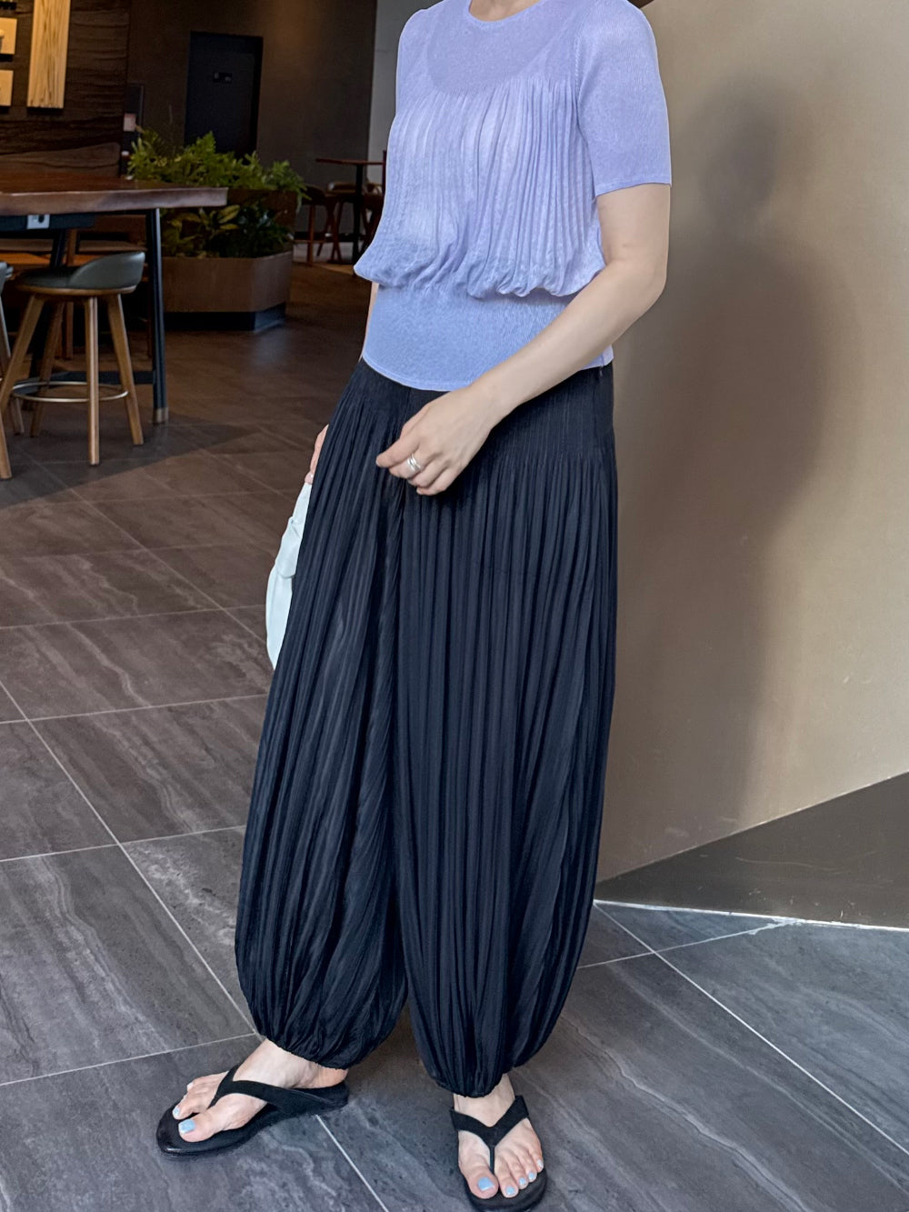 ✨🌿 ❄️셔링 쿨 플리츠 탑 블라우스 │ Shirring Cool Pleats Top Blouse │ Ultra-Light Summer Pleats Tee