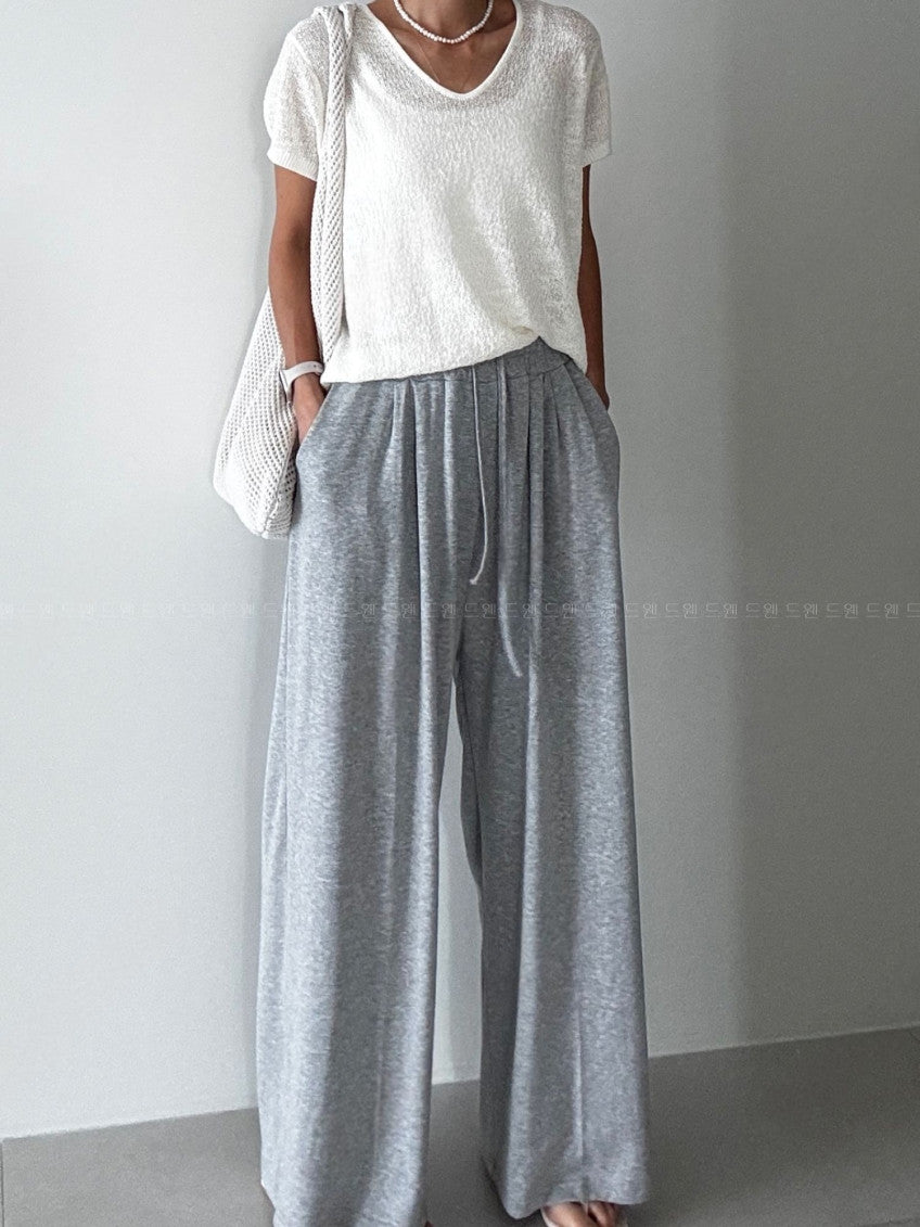 👖 [리플] 차르르 핀턱 와이드 루즈핏 데일리 트레이닝 팬츠 | Soft Flow Pintuck Wide Training Pants