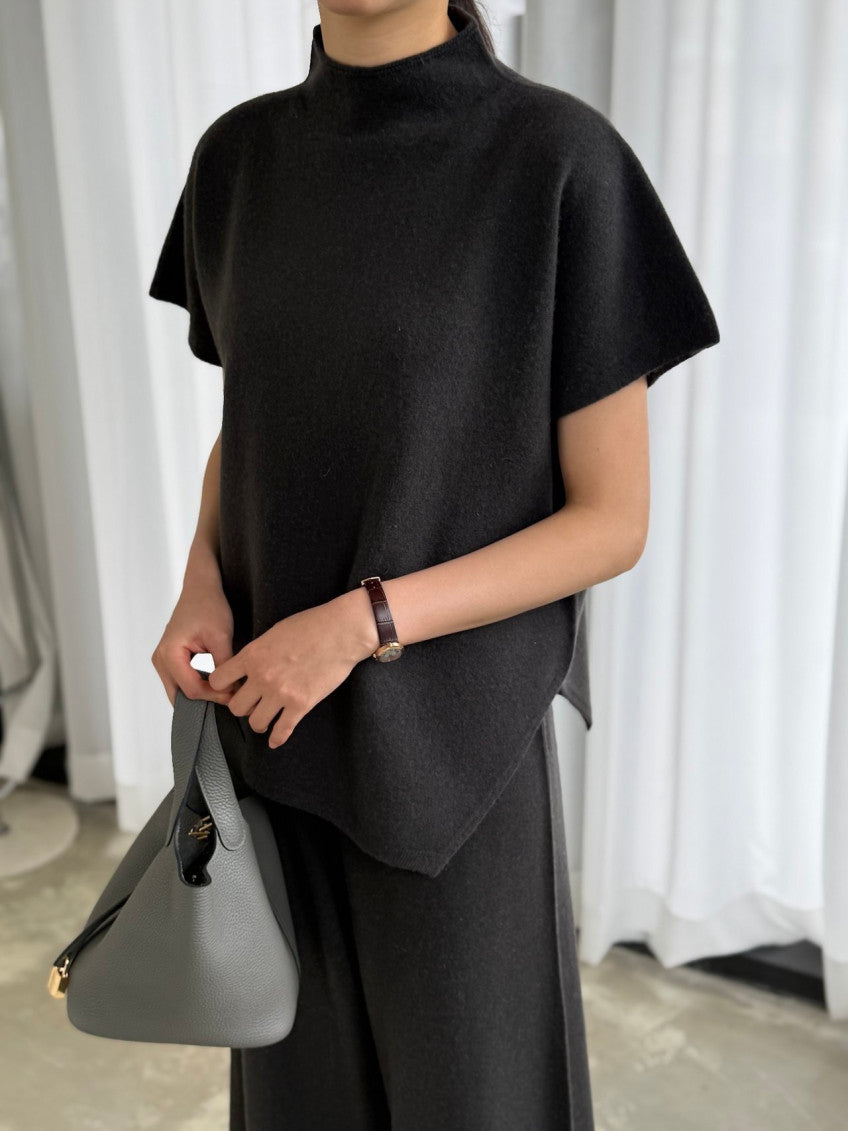 ✨ [PREMIUM LINE] 미네르바 홀가먼트 사이드 슬릿 모크넥 탑 | Minerva Wholegarment Side Slit Mock Neck Top