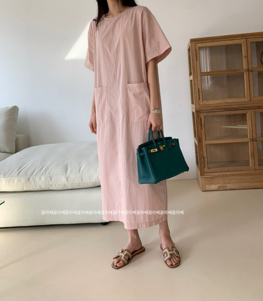🌿 [럭키룸] 77까지 추천✨ 입는 순간 날씬해 보이는 바스락 포켓 롱원피스 Lucky Room Pocket Long Dress