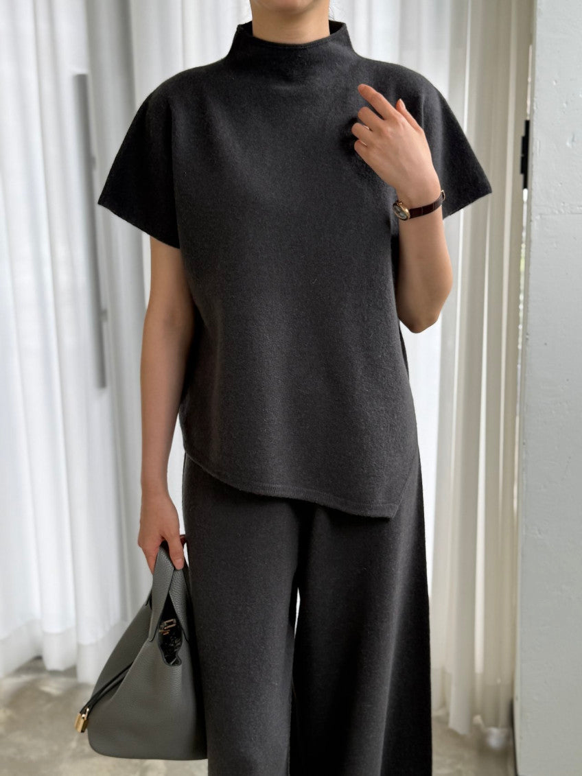 ✨ [PREMIUM LINE] 미네르바 홀가먼트 사이드 슬릿 모크넥 탑 | Minerva Wholegarment Side Slit Mock Neck Top