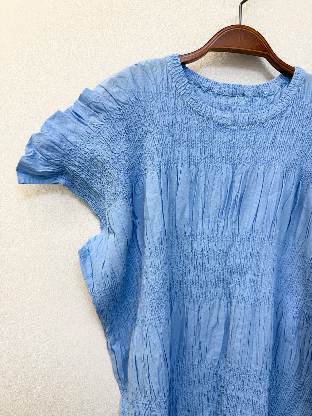 🌿 플리츠 스모그 이세 면 플리츠 롱 원피스 │ Issey Smocked Cotton Pleated Maxi Dress · 캡소매 · 체형커버 · 휴양지원피스 · 내추럴무드 · 55~77반 추천