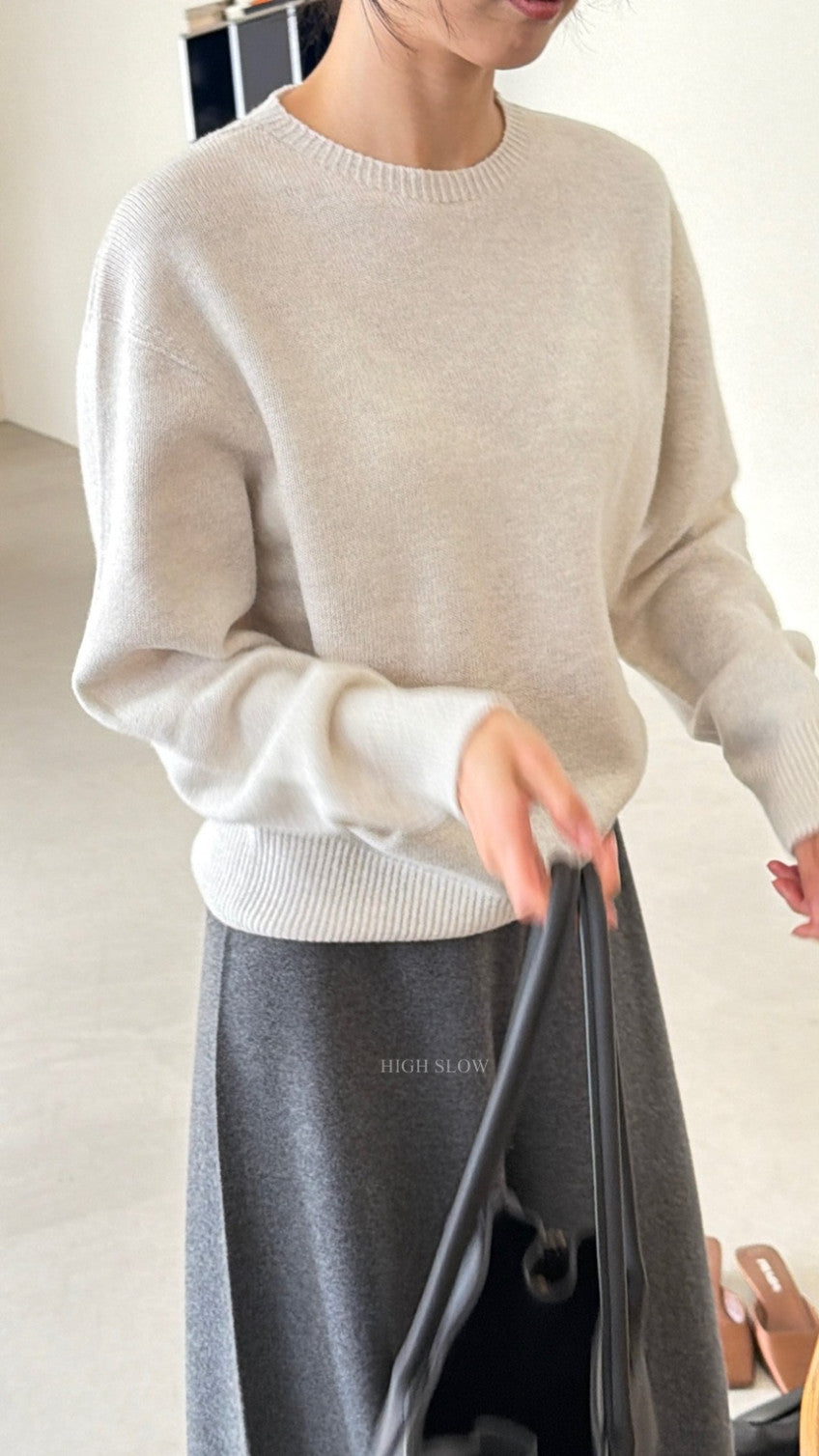 🧶 [프리미엄 라인] 슈퍼파인 메리노울 100% 홀가먼트 루즈핏 니트 | Premium Superfine Merino Wool Wholegarment Knit