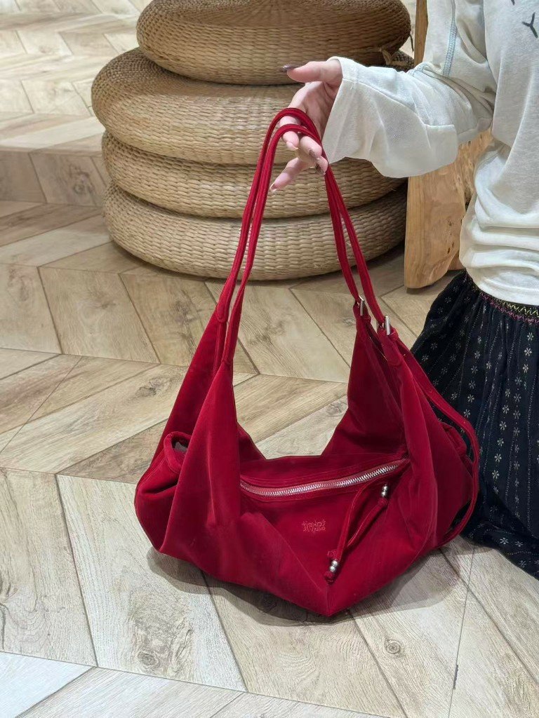 👜 [7컬러 가을 벨벳] 소프트 드레이프 빅 숄더 & 크로스백 | Crepey Velvet Soft Drape Shoulder & Crossbody Bag