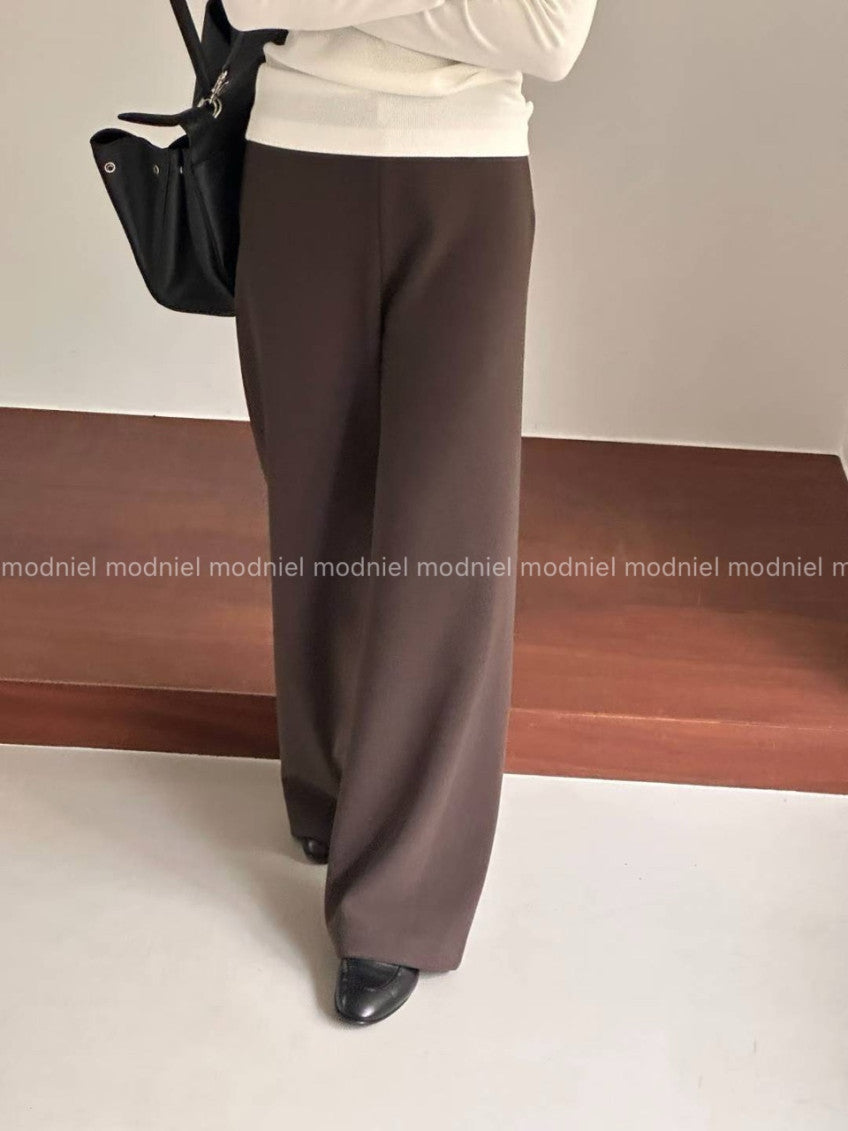 ✨ [미친스판 55-88 모두가능] [제이말로] 히든 밴딩 크레이프 와이드 슬랙스 | Hidden Banding Crepe Wide Pants