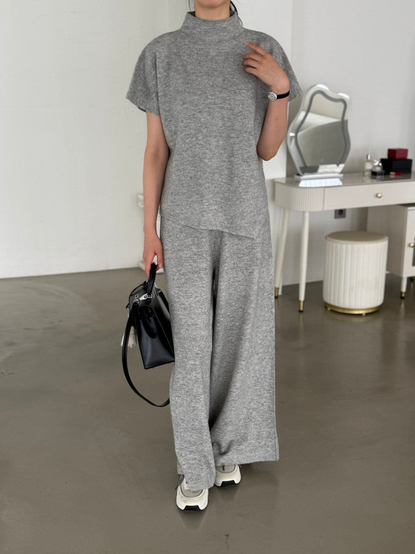 ✨ [PREMIUM LINE] 미네르바 홀가먼트 사이드 슬릿 모크넥 탑 | Minerva Wholegarment Side Slit Mock Neck Top