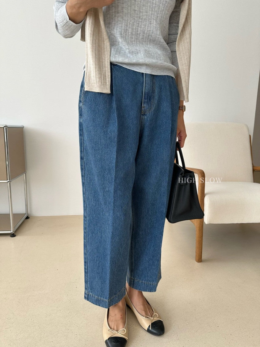 👖 카인드 미니 핀턱 데님 팬츠 | Kind Mini Pintuck Denim Pants