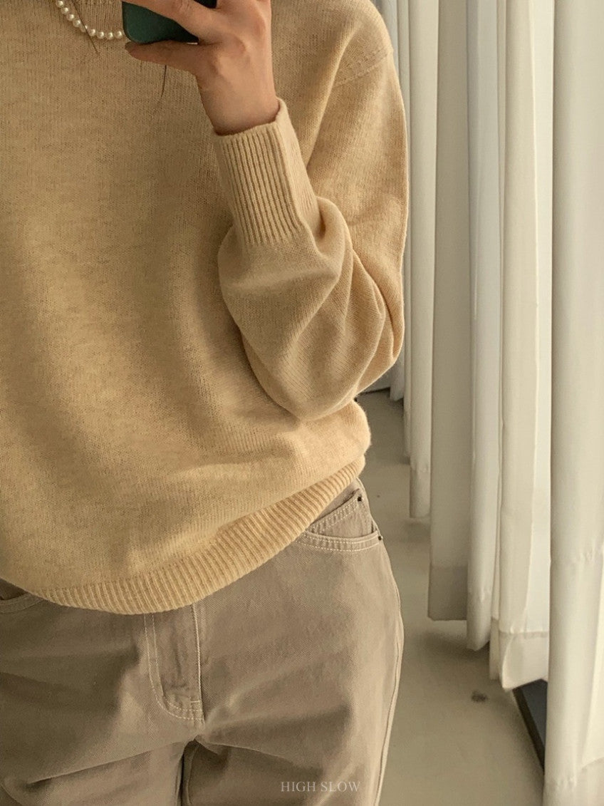🧶 [프리미엄 라인] 슈퍼파인 메리노울 100% 홀가먼트 루즈핏 니트 | Premium Superfine Merino Wool Wholegarment Knit