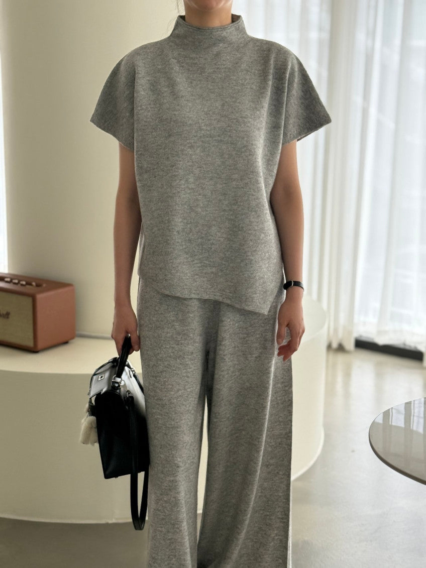 ✨ [PREMIUM LINE] 미네르바 홀가먼트 사이드 슬릿 모크넥 탑 | Minerva Wholegarment Side Slit Mock Neck Top