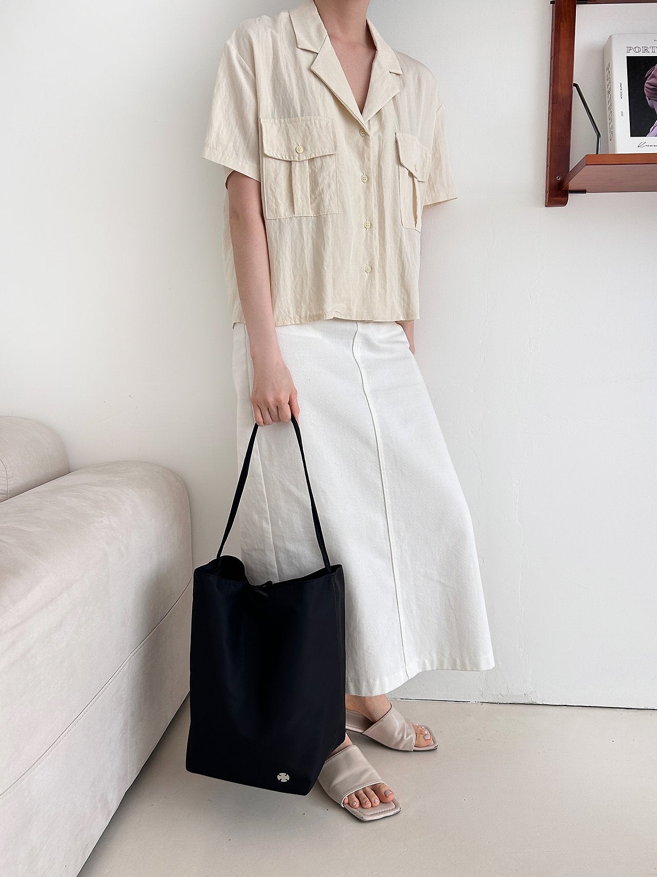 ✨🖤 더 *우 파크 스타일 프리미엄 나일론 숄더백 | Lightweight Everyday Tote | Travel & Daily Bag | 미니멀 데일리백