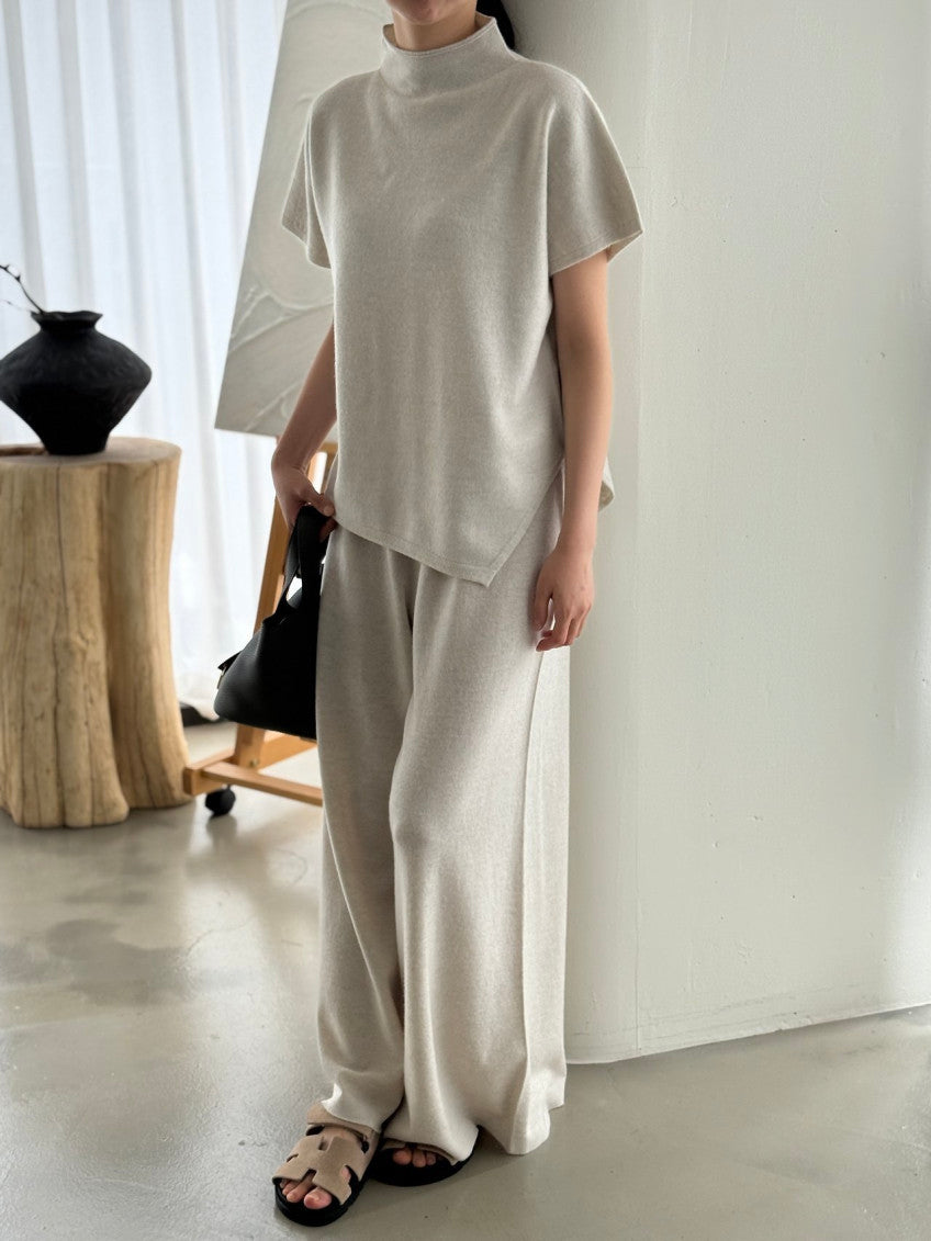 ✨ [PREMIUM LINE] 미네르바 홀가먼트 사이드 슬릿 모크넥 탑 | Minerva Wholegarment Side Slit Mock Neck Top