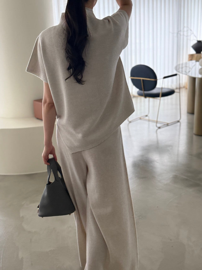 ✨ [PREMIUM LINE] 미네르바 홀가먼트 사이드 슬릿 모크넥 탑 | Minerva Wholegarment Side Slit Mock Neck Top